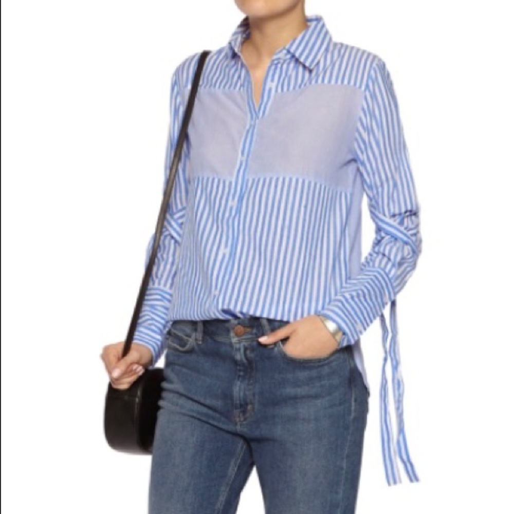 Walter Baker Joanne paneled striped cotton-poplin